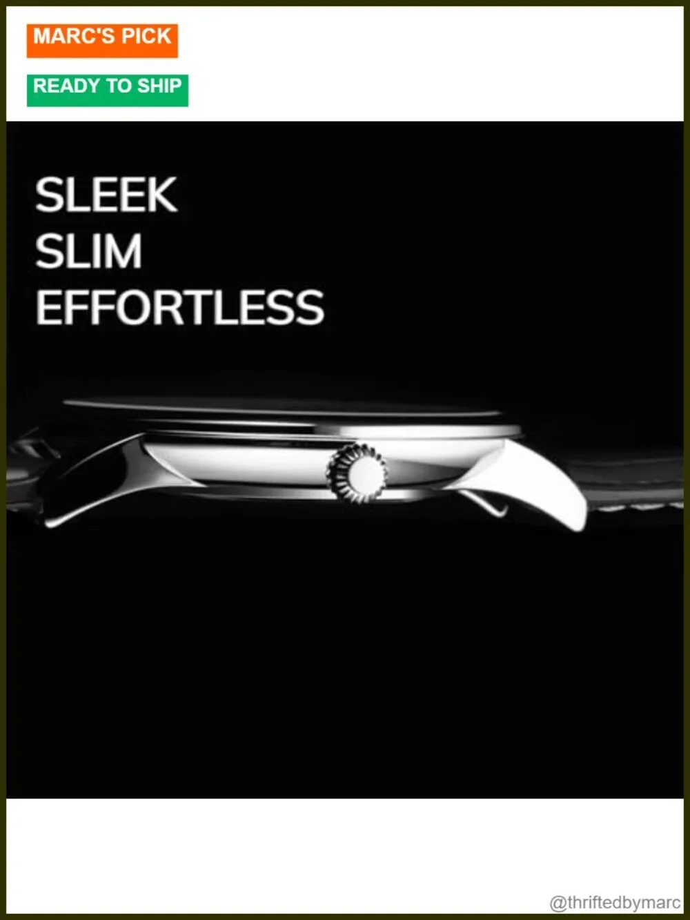 Ultra Slim 40mm Men's Dress Watch with Leather Strap & Date Window